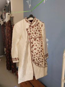 Elegant Cream wadding wear Sherwani