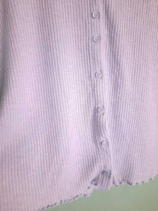 Cute Blue Ribbed Top