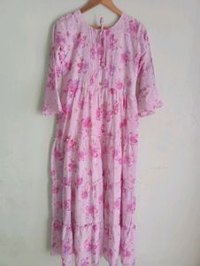 Pink Floral Design Maxi