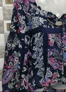 Paisley Print Hi-Low Top