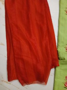 green dress material