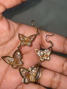 Butterfly Shape Diamond Earrings