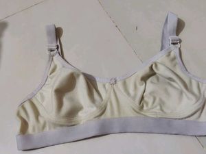 Cotton Material Cream Bra