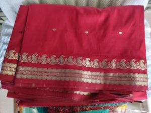 Red Saree  Simple