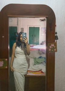 Style Cast White Maxi Dress + Necklace + Earrings