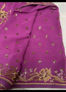 Magenta Saree Without Blouse