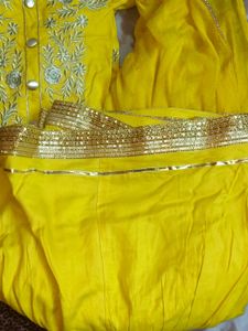 Yellow Embroidered Sharara