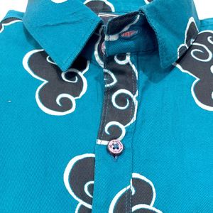 Cloud Print Casual Shirt SIZE L