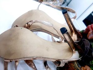 Indo Western Golden Colour Steppy Heels