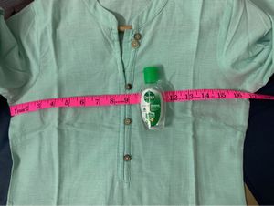 Aurelia Kurta Green Plain Office
