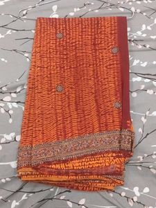 Orange Patterned Saree
