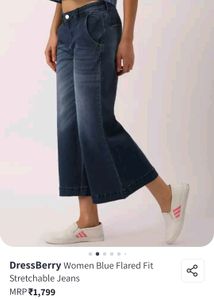 Flaired Fit Stretchable Jeans From Dressberry