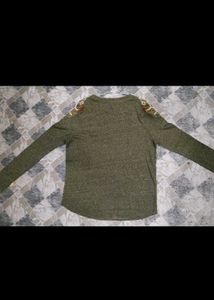 ✅ZARA&#39;s Embroidered Olive Green Top✅