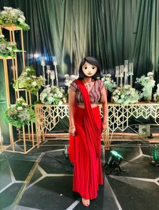 Elegant Maroon drape saree