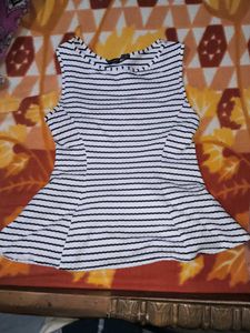 Striped Peplum Tank Top