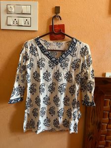 Floral Print White Top