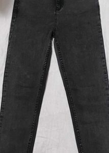Straight Fit Denim In Charcol Colour