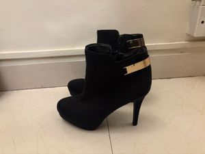 H&M Black Ankle Boots with Gold Detail