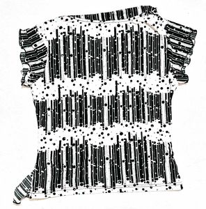 Abstract Black And White Top (with Belt + Stripes)