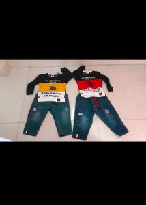 Combo Of 4 Denim N Tshirt Set