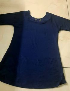 NAVY BLUE FLOWER GLAZED TOP