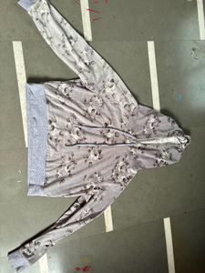 Grey Floral Hoodie