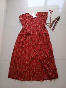 Red Could Beautiful Kurta With Hip Belt