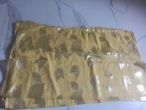 Yellow Leaf Print Scarf