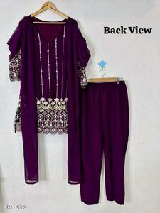 Partywear Attached Duppatta Suit