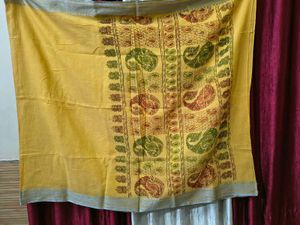 Elegant Yellow Saree without Blouse Piece