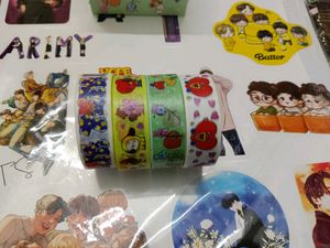 BT21 CUTE 4 WASHI TAPE (GREEN)💚