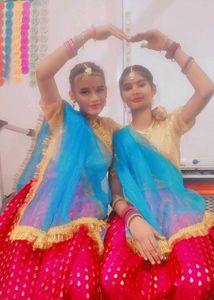 SparklyGold  Top With DarkPink Lehenga And Duppata