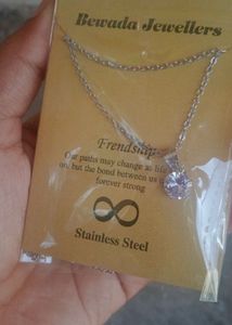 Silver, diamond pendant chain