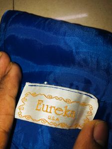 Satin halter Fish Cut Blue one Piece Dress