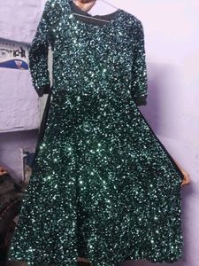 Eid Special Offer Sequins Gown With Chiffon Dupatt