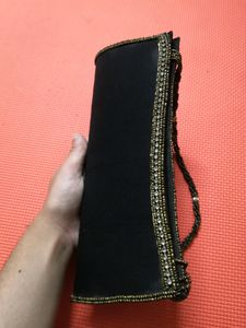 Black Coloured Cylinder Type Hand Bag