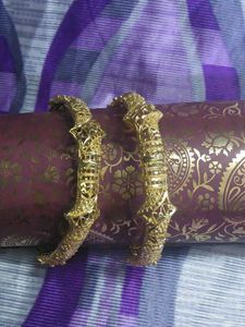 Gold Tone Indian Bangles - Set of 2