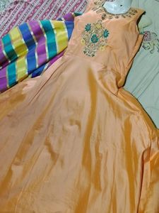 Peach Colour 1 Pice Gown