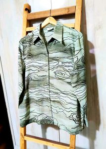 Olive Green Patterned Shirt si,e-42