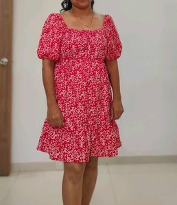Red Floral Mini Dress❤️