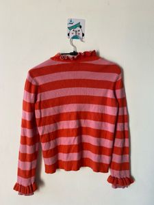 Striped Frill Top