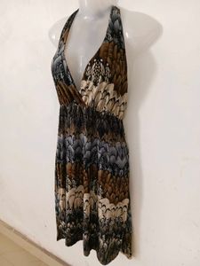 Patterned Halter Dress