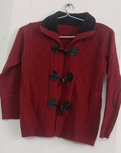 Maroon Knit Cardigan