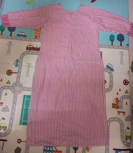 Pink Striped Embroidered Kurta pure cotton