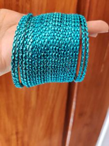 Set Of 24 Shinny Blue Bangles