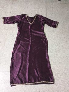 Purple Satin Salwar Kameez