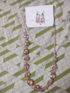 New Pink Beaded Jewelry Set