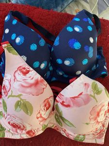 Floral & Polka Dot Bra Set 32 b dress berry