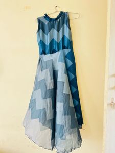 Blue Chevron Maxi Dress