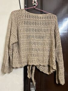 Crochet Tie-Front Cardigan